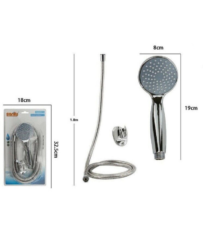 Kit Doccetta Tonda Doccino Bagno Soffione Doccia Con Laccio 1,8mt Staffa 69114         