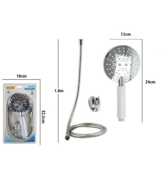 Kit Doccetta Tonda Doccino Soffione Doccia Con Laccio 1,8 Mt Staffa 59173 Bagno         