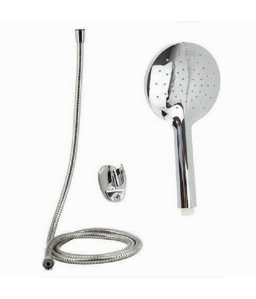 Kit Doccetta Tonda Doccino Soffione Doccia Con Laccio 1,8 Mt Staffa Bagno 59228         