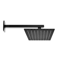 Kit doccia braccio 30 cm e soffione rettangolare 30x20 cm nero opaco