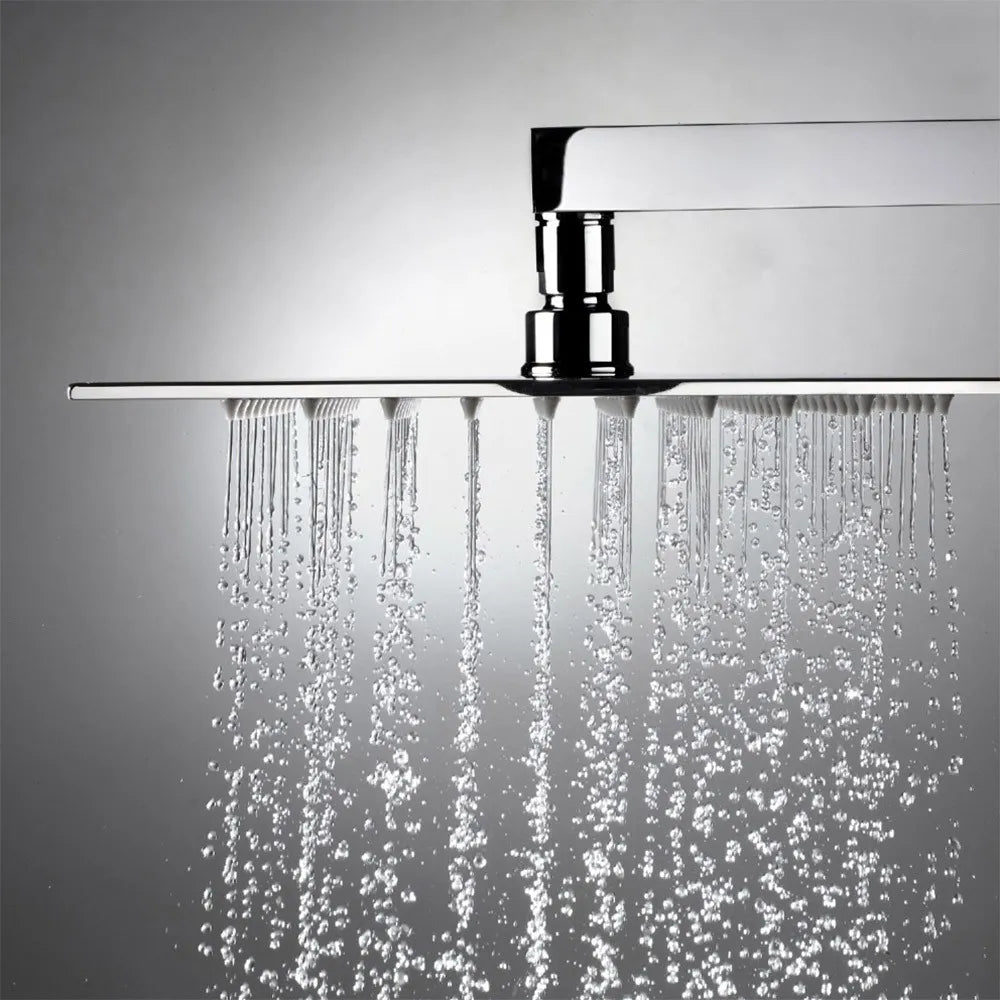 Kit doccia braccio 40 cm e soffione quadrato 40x40 cm cromato lucido