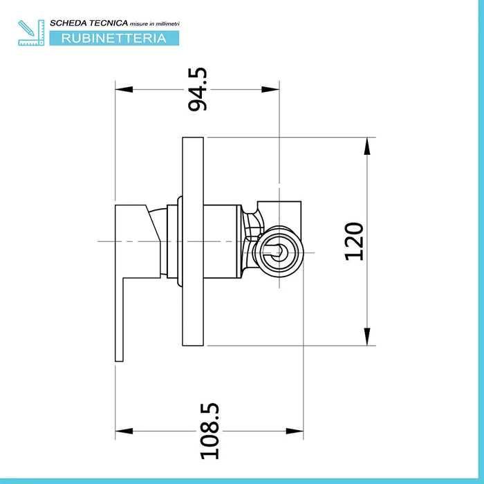 Kit doccia con miscelatore a incasso Kubo braccio doccia e soffione