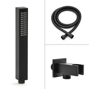 Kit doccia incasso con soffione 30x20 e set completo nero opaco Lotus