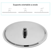 Kit doccia incasso cromato completo di soffione 20 cm inox e kit doccetta Recta