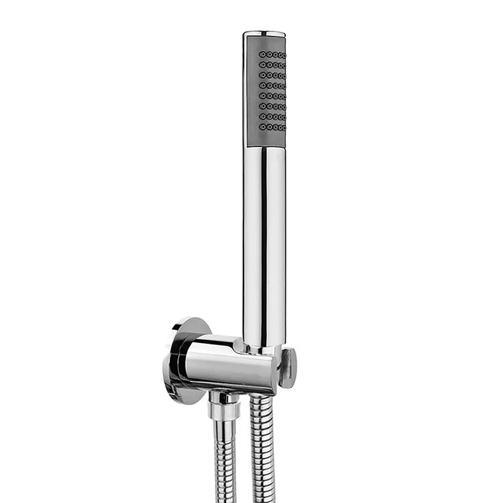 Kit doccia incasso cromato completo di soffione 20 cm inox e kit doccetta Recta