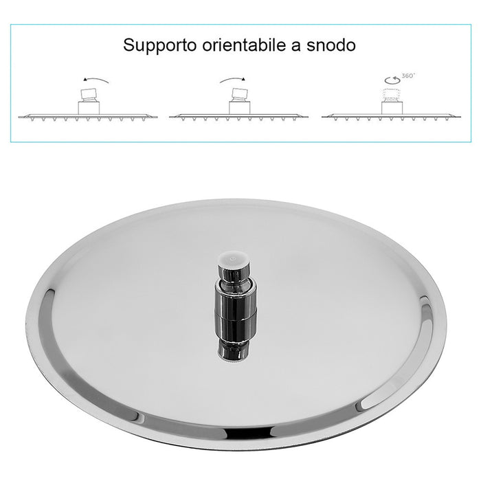 Kit doccia incasso cromato completo di soffione 25 cm inox e kit doccetta Recta