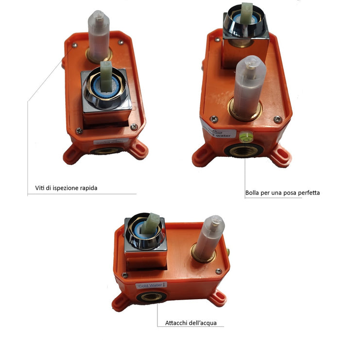 Kit doccia incasso soffione 20, miscelatore, doccetta | ameno