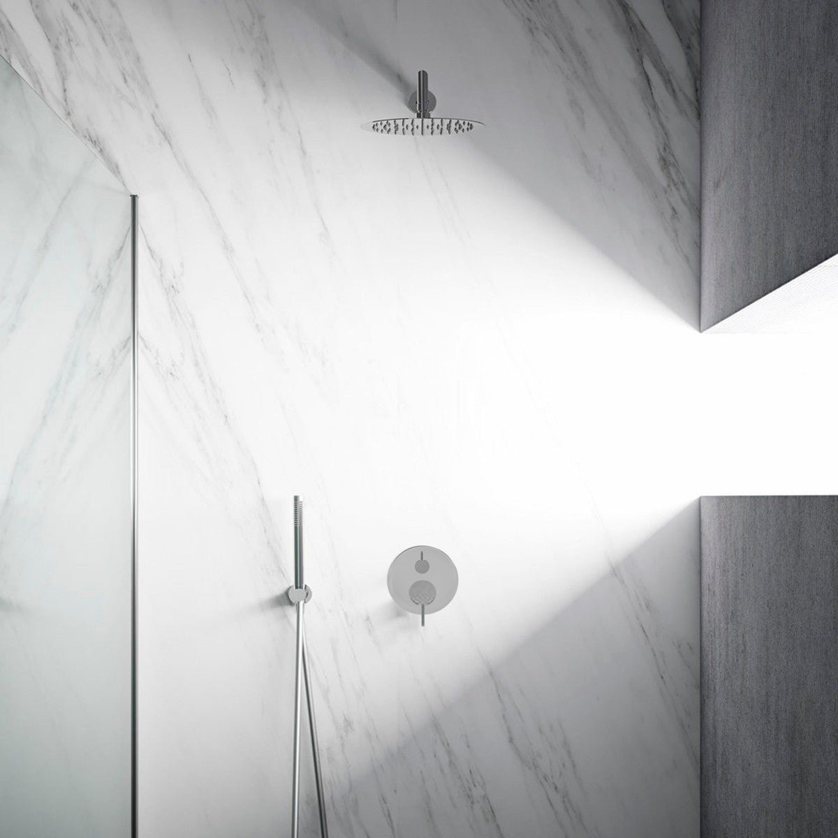 Kit doccia incasso soffione 20, miscelatore, doccetta | ameno