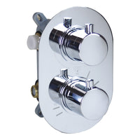 Set doccia incasso soffione tondo, miscelatore termostatico, doccetta | isola