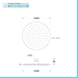 Kit doccia satinato con braccio 35 e soffione 25 in acciaio inox Gemini