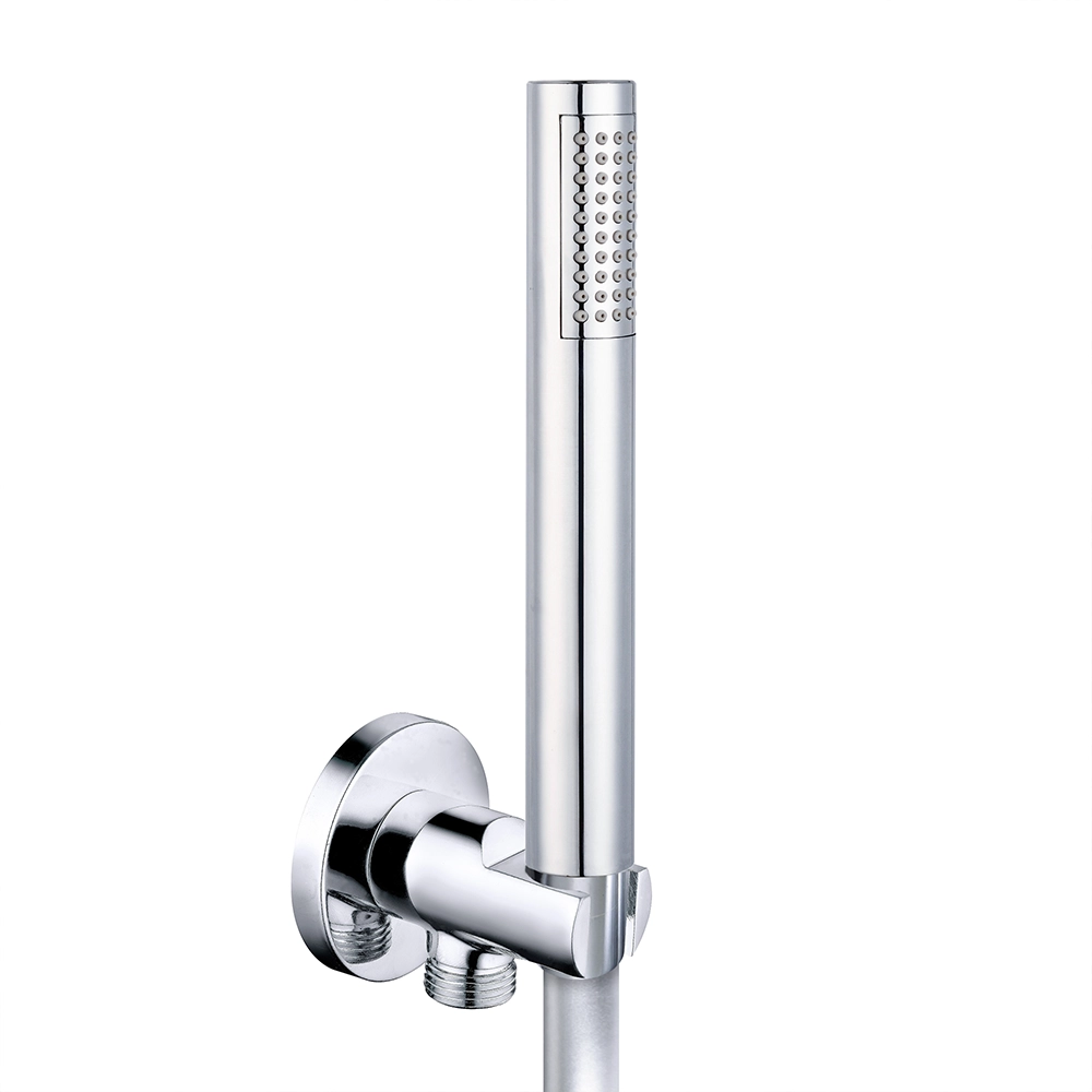 Set doccia completo tondo cromo - Miscelatore, braccio, soffione 20cm e doccino