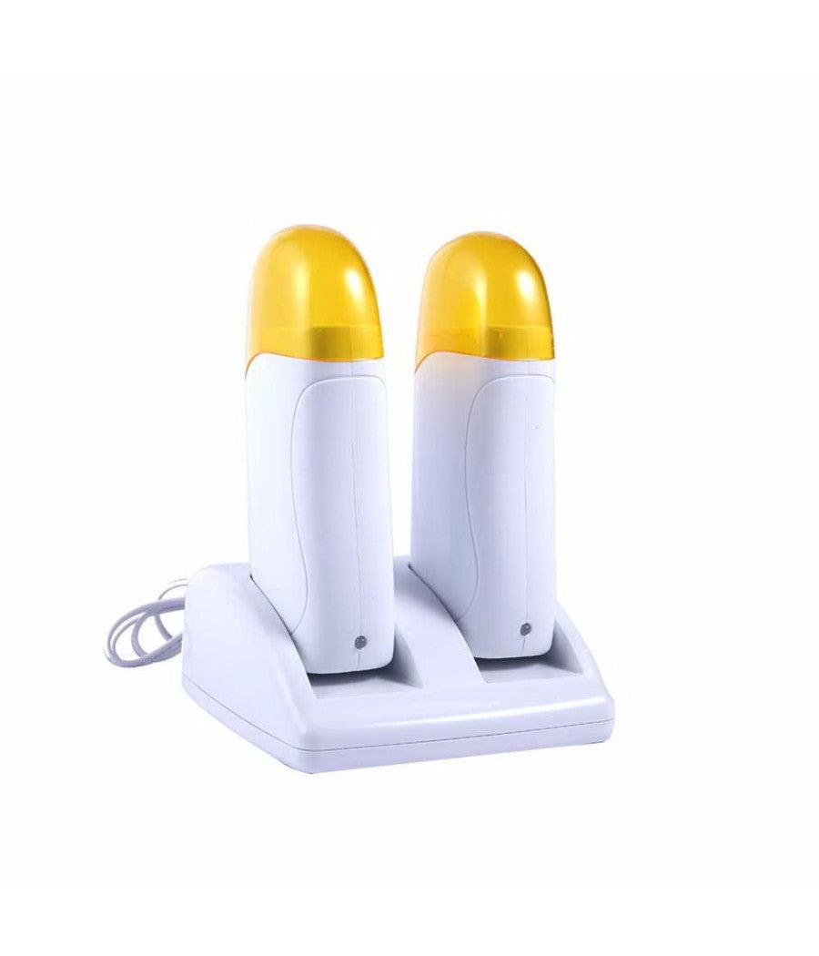 Kit Doppio Scaldacera Rullo + Ricarica Base Per Strisce Depilatorie Cera Ceretta         