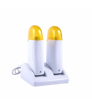 Kit Doppio Scaldacera Rullo + Ricarica Base Per Strisce Depilatorie Cera Ceretta         
