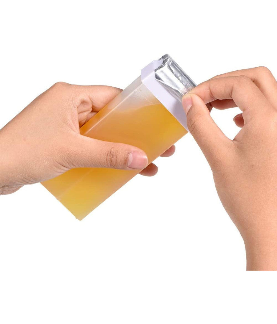 Kit Doppio Scaldacera Rullo + Ricarica Base Per Strisce Depilatorie Cera Ceretta         