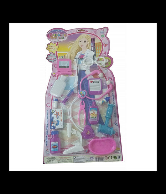 Kit Dottoressa Stetoscopio Occhiali Siringa Microscopio Martelletto Giocattolo         