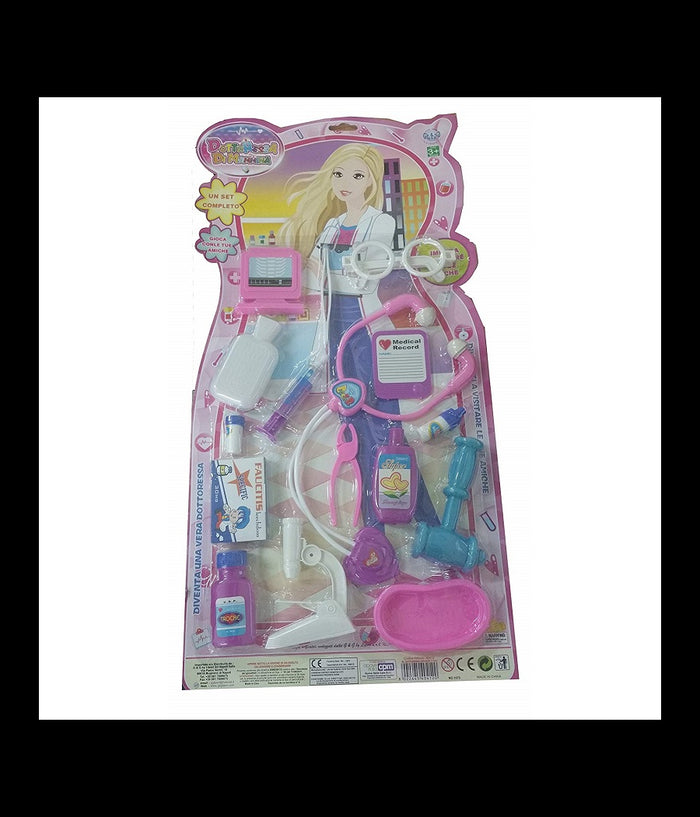 Kit Dottoressa Stetoscopio Occhiali Siringa Microscopio Martelletto Giocattolo         