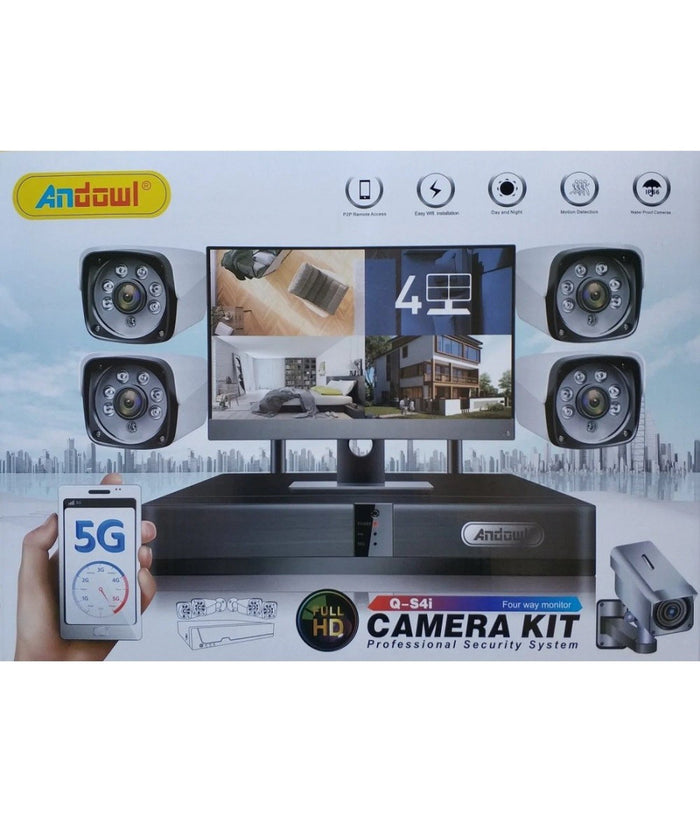 Kit Dvr Wireless Wifi 4 Canali Sistema Registrazione Cctv Hd 4 Telecamera Q-s4i         