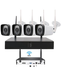 Kit Dvr Wireless Wifi 4 Canali Sistema Registrazione Cctv Hd 4 Telecamera Q-s4i         