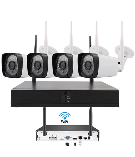Kit Dvr Wireless Wifi 4 Canali Sistema Registrazione Cctv Hd 4 Telecamera Q-s4i         