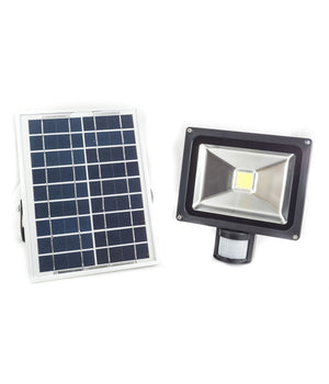 Kit Faretto Pannello Con Sensore A Energia Solare E Crepuscolare A Led Cob   30 Watt      