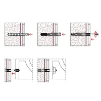 Kit fissaggio lavabo sospeso  M10x120 mm in acciaio con dado