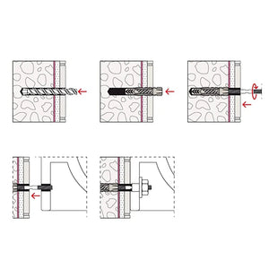 Kit fissaggio lavabo sospeso  M10x120 mm in acciaio con dado