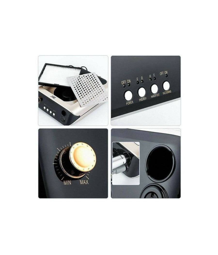 Kit Fresa Unghie M2 Aspiratore Da Tavolo 68w Manicure Pedicure Nail Art Estetica         