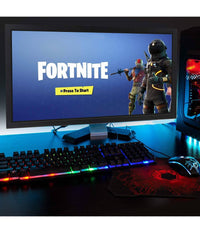 Kit Gaming Per Pc Con Tastiera Cuffia Con Microfono Tappetino Mouse A Led 4in1         