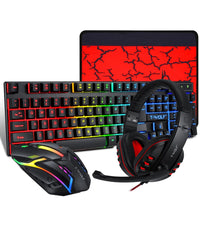 Kit Gaming Tastiera Pc Mouse Cuffie Mousepad 4 In 1 Retroilluminato Rgb Q-jp004         