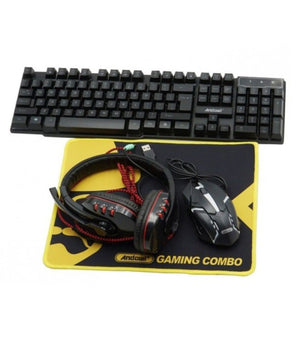 Kit Gaming Tastiera Pc Mouse Cuffie Mousepad 4 In 1 Retroilluminato Rgb Q-jp004         