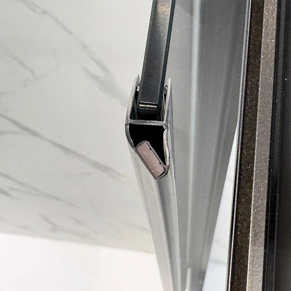 Kit guarnizioni magnetiche nero opaco 200 cm per box doccia 5-6 mm