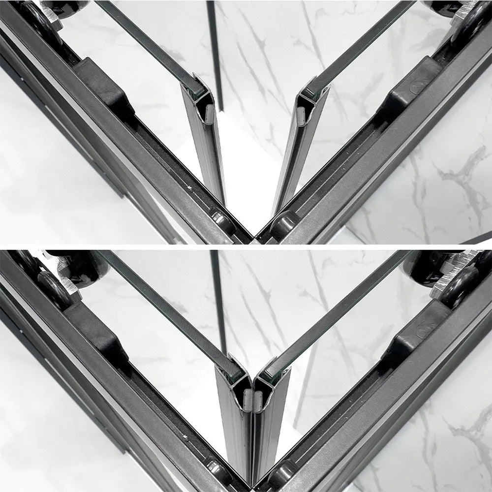 Kit guarnizioni magnetiche nero opaco 200 cm per box doccia 5-6 mm