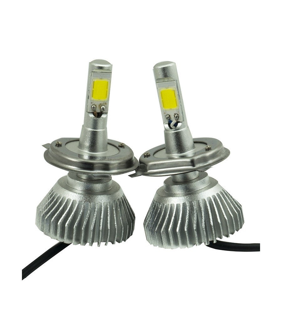 Kit H4 Lampade A Led Cree Full Led 2800 Lumen 6000k 20w Led Driver Luce Bianca         