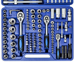 Kit Inserti + Bussole Boccole Impronta Torx Esagonale Con 3 Cricchetti 171 Pz         
