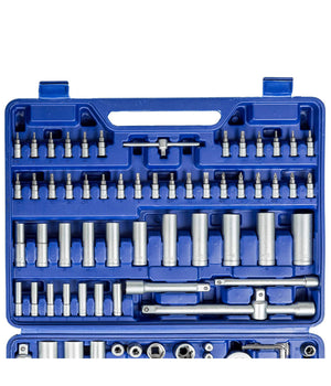 Kit Inserti + Bussole Boccole Impronta Torx Esagonale Con 3 Cricchetti 171 Pz         
