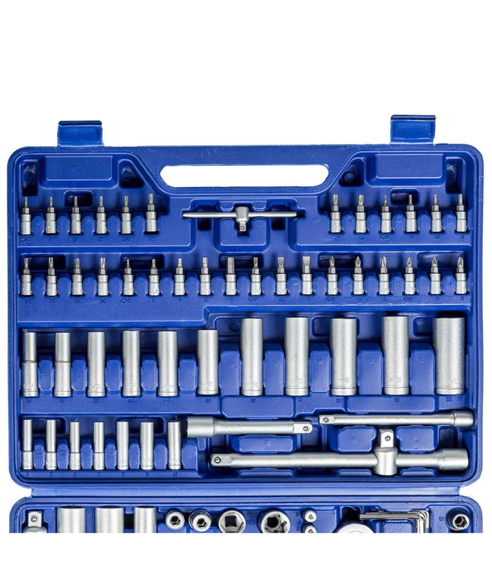 Kit Inserti + Bussole Boccole Impronta Torx Esagonale Con 3 Cricchetti 171 Pz         