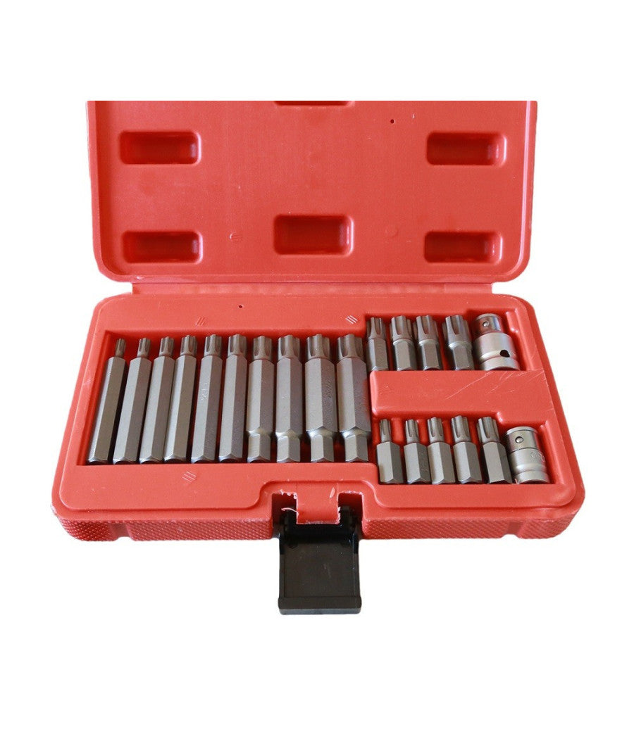 Kit Inserti Chiavi Bussole Chiavi Torx Set 21 Pz Hex 1/2" 3/8" Professionale         
