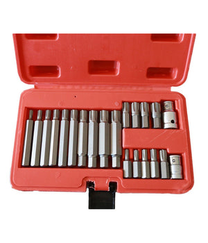 Kit Inserti Chiavi Bussole Chiavi Torx Set 21 Pz Hex 1/2" 3/8" Professionale         