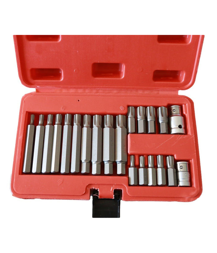 Kit Inserti Chiavi Bussole Chiavi Torx Set 21 Pz Hex 1/2" 3/8" Professionale         