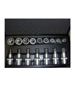 Kit Inserti E Bussole Boccole Impronta Torx Per Set 17 Pezzi 1/2" 3 4         
