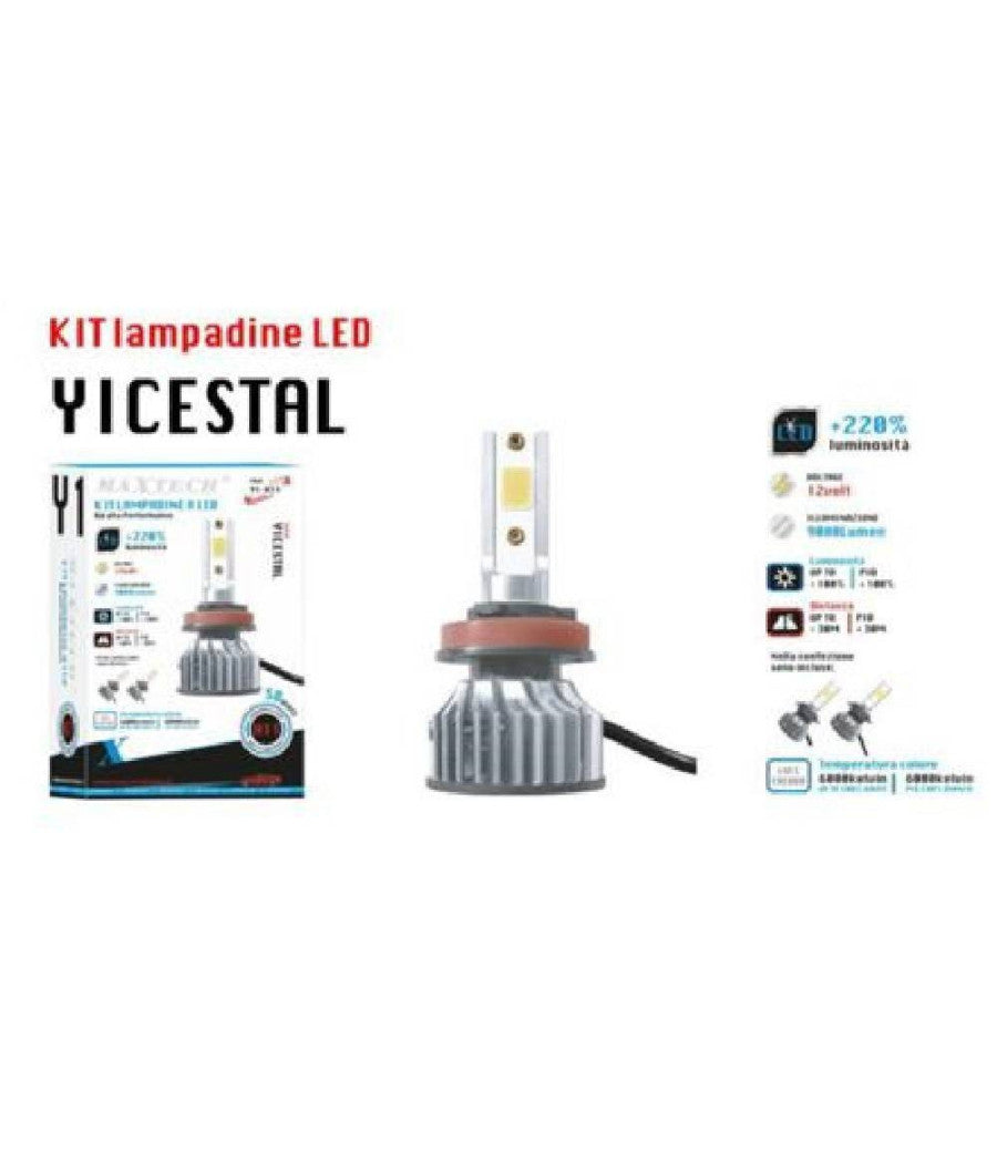 Kit Lampadine A Led Per Auto H11 38w Luce Fredda 6000k 12v 9000lm Maxtech Y1-h11         
