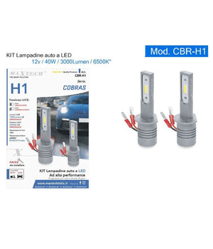 Kit Lampadine Lampade Auto Moto A Led H1 12v 40w 3000lm Luce Fredda 6500k Cbr-h1         