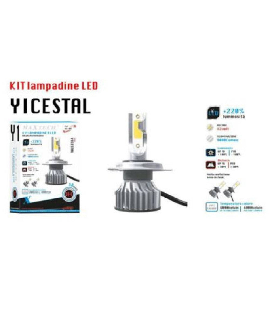 Kit Lampadine Led Per Auto H1 Maxtech Y1-h1 38 Watt Luce Fredda 6000k 12v 9000lm         
