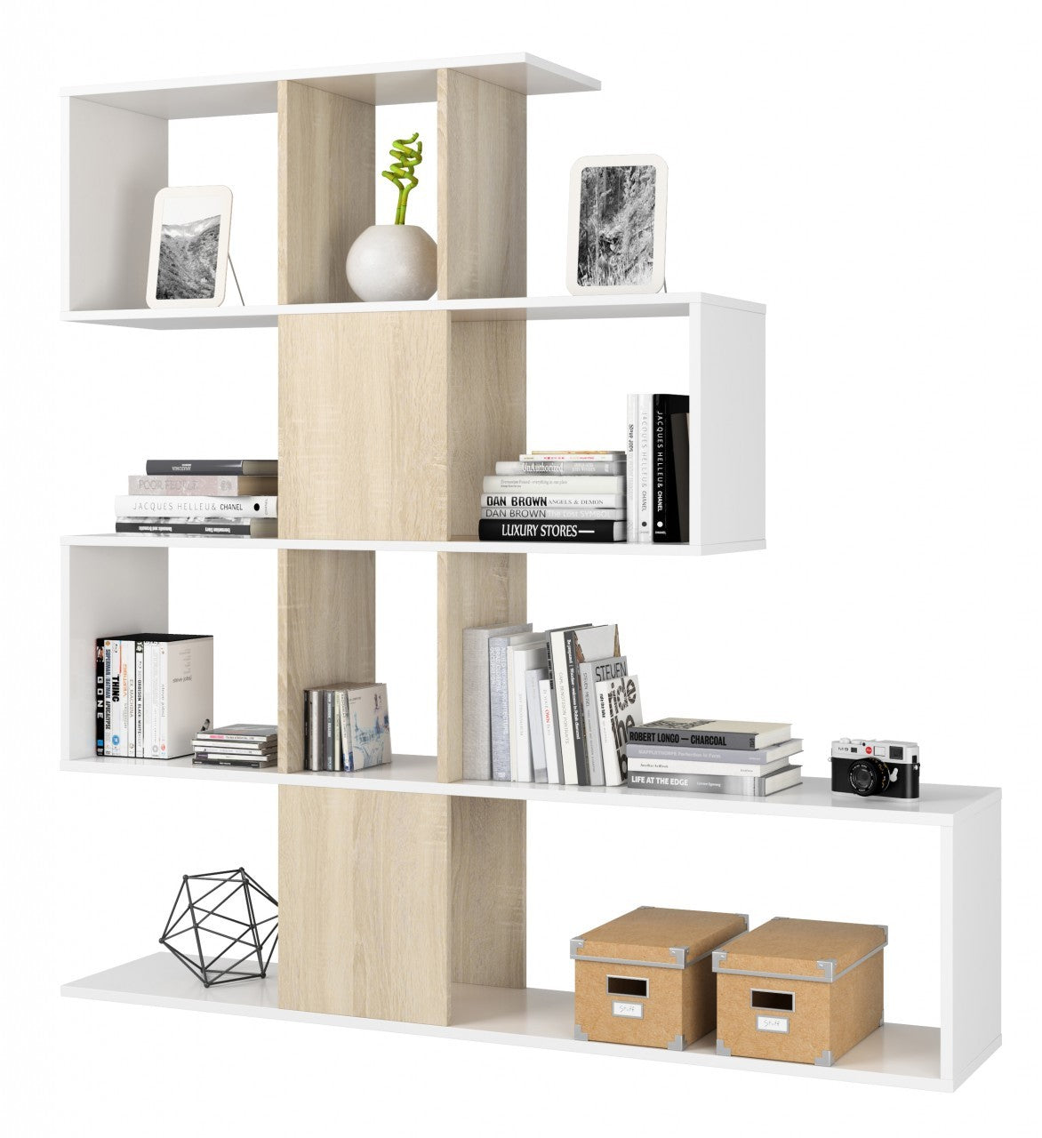 KIT LIBRERIA ZIG ZAG 145X28X145 BIANCO CANADIAN