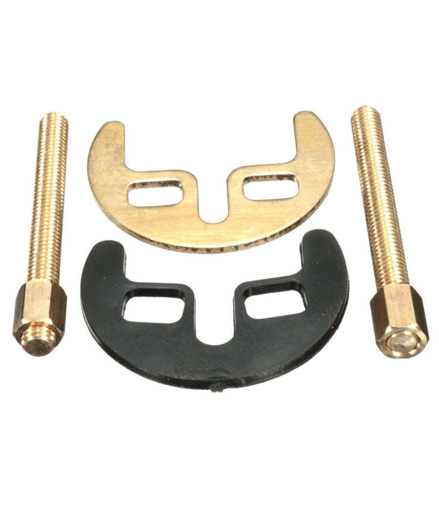 Kit Montaggio Fissaggio Rubinetti Con Mezzaluna 2 Fori Guarnizione E Perni Viti         