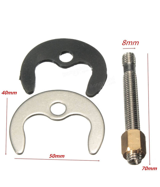 Kit Montaggio Fissaggio Rubinetti Con Mezzaluna 2 Fori Guarnizione E Perni Viti         