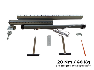 Kit motore tapparelle con telecomando 40 kg 20 Nm Rullo da 80 cm a 115 cm Completo con Molle di Sicurezza