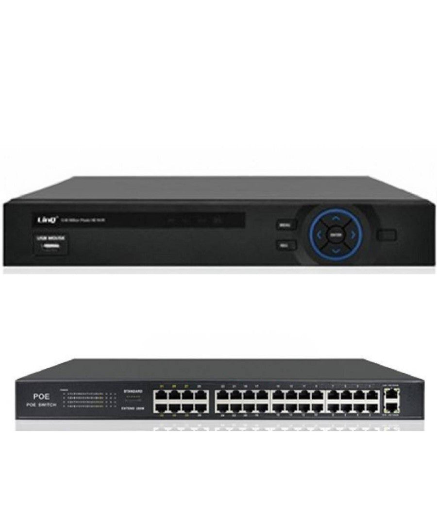 Kit Nvr Hd 32 Canali + Switch Poe 32 Porte 1080p 500w 5 Milioni Di Pixel Nvr3232         