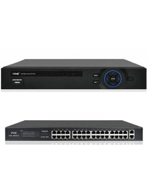 Kit Nvr Hd 32 Canali + Switch Poe 32 Porte 1080p 500w 5 Milioni Di Pixel Nvr3232         