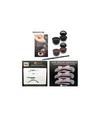 Kit Occhi Sopracciglia Ministar Eyeliner Stencil Pennello Appilcatore Gel Forme         